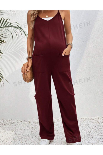 SHEIN long jumpsuit, cherry red