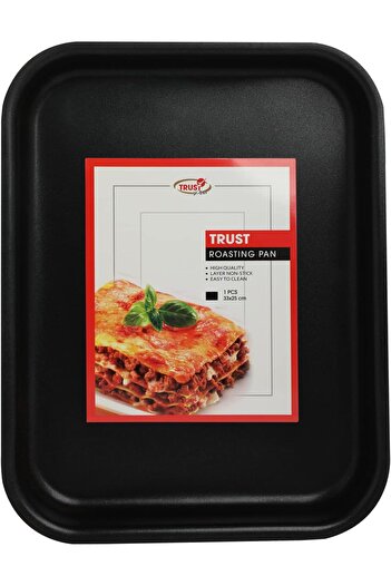 Trust Pro Non Stick Roasting Pan with 2 Layered Aluminium Coating, 33 x 25 cm, Brown