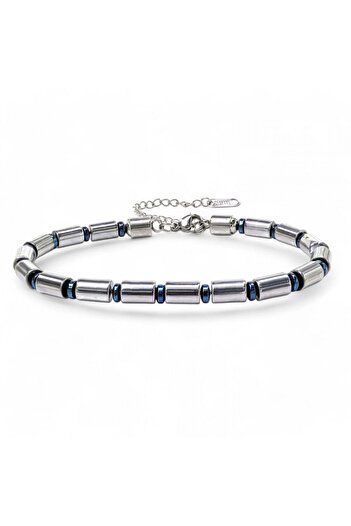 SeyCey.co Pipe Silver Color Hematite Adjustable Steel Chain Bracelet