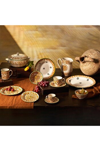 Karaca Paye Seljuk Collection, Porcelain Serving Platter, 31cm, Yellow Multi
