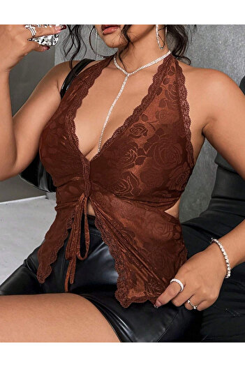 SHEIN top, brown