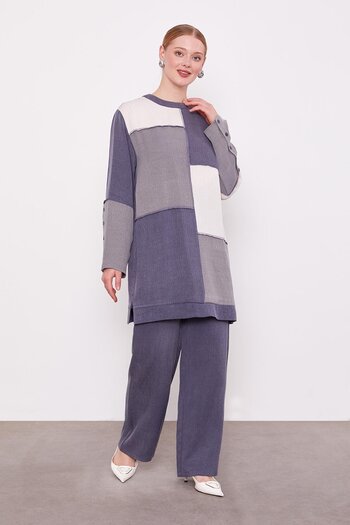 Levidor Navy Blue Double Color Double Set