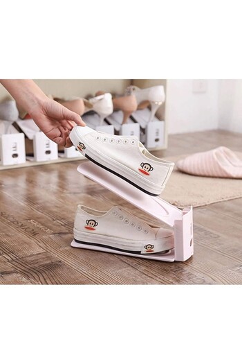 Flippy Shoe Rack, Flippy, Plastic, Adjustable, 2 Levels, 27 x 10 x 20 cm, Beige