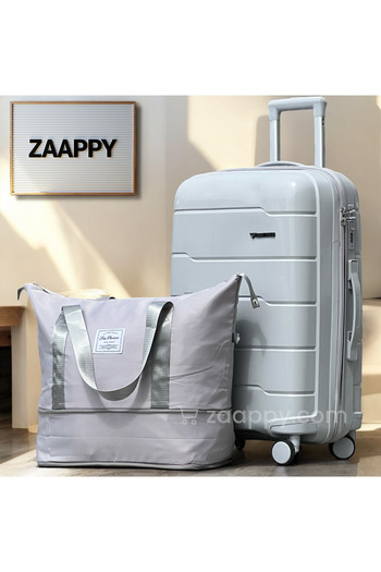 ZAAPPY Unbreakable PP Cabin Size 20 Inch[7-10kg] Luggage with Outdoor Bag Combo