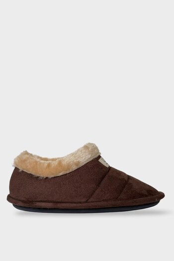 Liger Unisex Winter Home Slippers with Wool Inside Brown