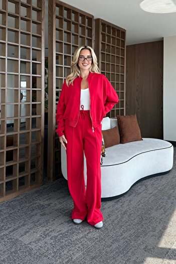 Laluvia Red Nora Tracksuit Set - 8001