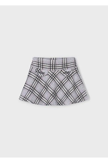 MAYORAL Gray Girl's Jacquard Checked Skirt 4905