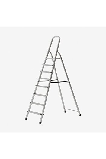Egardenkart Aluminium Step Ladder for Home - 8 Steps, Silver