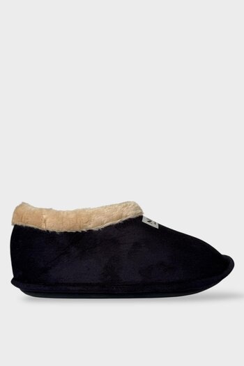 Liger Unisex Winter Home Slippers with Wool Inside Black