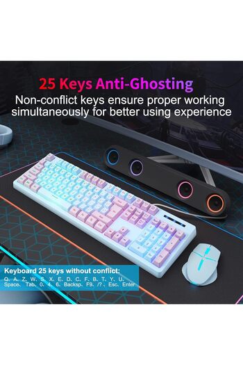 HUO JI Gaming Keyboard USB Wired with Rainbow LED Backlit