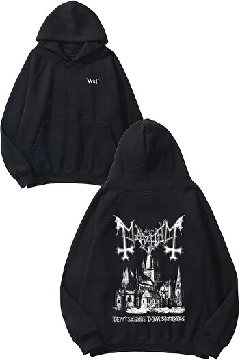 THEWERT Mayhem 1 Design Back Printed Black Hooded Sweatshirt