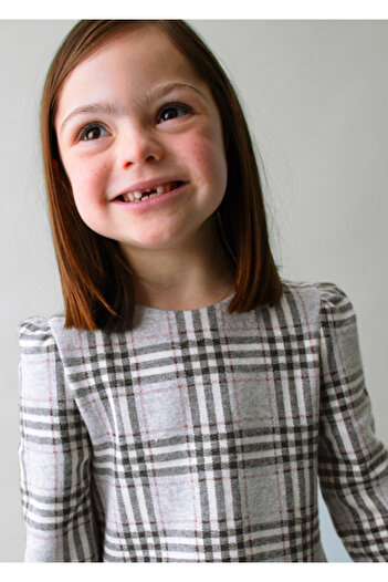 MAYORAL Gray Girl's Plaid Dress 4921