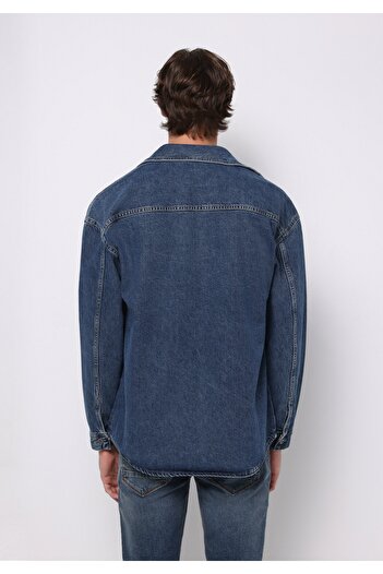 Colin's Oversize Fit Men's Blue Shacket