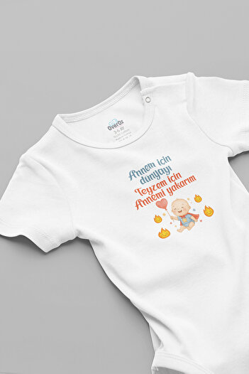 Overoz Auntie Printed Bodysuit: I Light up the World for My Auntie Printed Baby Bodysuit 5917
