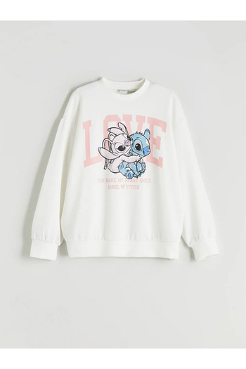 LC Waikiki Lcw Kidsekru Crew Neck Stitch Printed Girl's Set