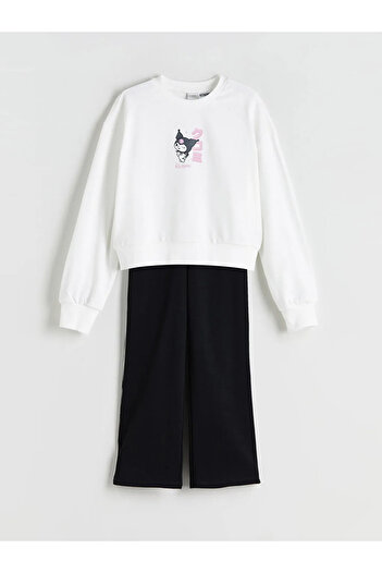 LC Waikiki Lcw Kidsekru Crew Neck Printed Girl's Set