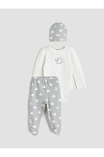 LC Waikiki Sparkling Choices from Shining Store |   Crew Neck Printed Baby Boy Hospital Set