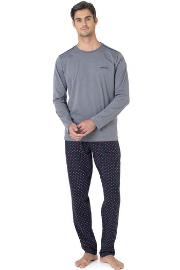 Pierre Cardin Men's Pajama Set, Cotton, Six Patterns, Crew Neck