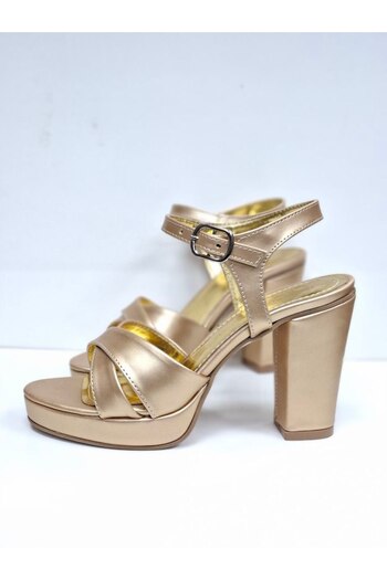 RONX Women's 10 cm Platform Heel Comfortable Buckle Evening Dress Bridal Engagement Graduation Shoes