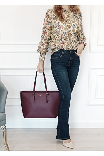 Flora&Co Paris geantă mare bordo F1808 16
