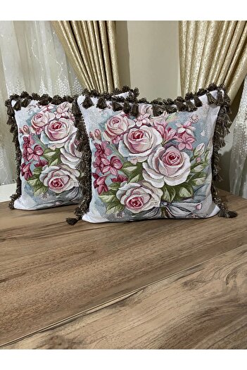 MYHOMEGOBLEN Tapestry Tassel Runner and Cushion Cover Set