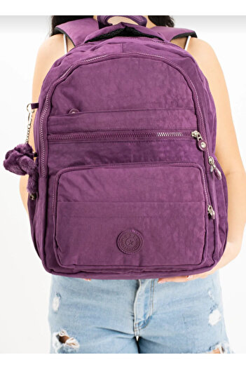 eflanmoda Multi-Compartment Unisex Middle School and High School Backpack in Crinkle Fabric, Dimensions 40X30