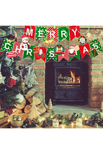 OEM ZSWQ Christmas banner set with 8 hanging decorations, paper/foil, multicolor, 250 cm