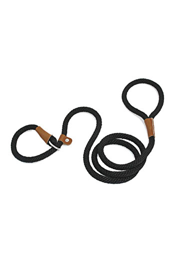 Choice S(1.0cmX185cm) black Dog Collar Dog Leash Slip Rope Lead Leash Heavy Duty Braided Rope Adjustable Lo