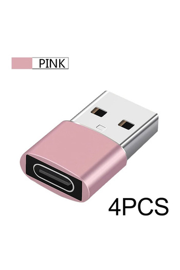 Choice 4pcs Pink NNBILI 4PCS USB To Type C OTG Adapter USB USB-A Male To USB Type-c Female Converter For Ma