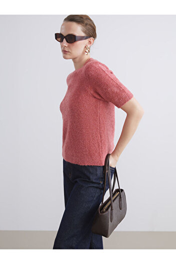 LC Waikiki Pink Crew Neck Women's Knitwear Sweater