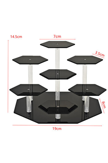 Choice Black G4054A Acrylic Display Rack Hexagonal Cosmetic & Jewellery Storage & Display Rack Collectible