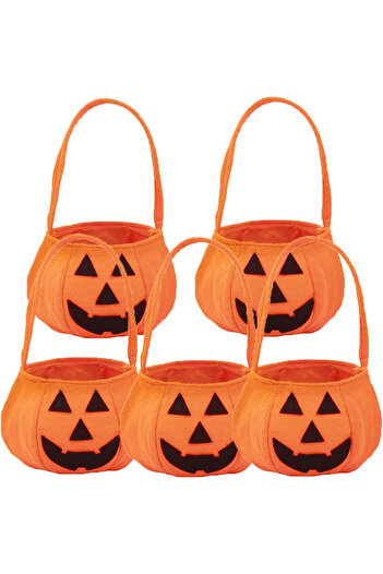 LXGKREL Set of 5 Halloween bags Lxgkrel, textile, orange/black, 20 x 13 x 15 cm