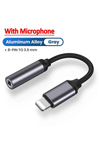 Choice With MicroPhone 3.5mm Jack AUX Cable 8-Pin Lighting Interface To AUX Headphone Adapter Audio Kable C
