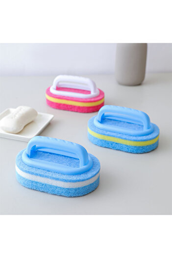Choice 3pcs 3Pcs Handle Sponge Brush Scouring Pad Cleaning Brush for Bathroom Kitchen Bathtub Cleaner Pot D
