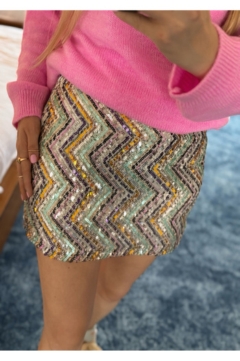 Store Colorful Sequin Mini Skirt