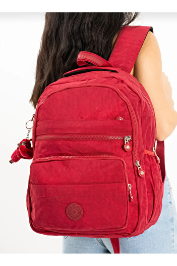 eflanmoda Multi-Compartment Unisex Middle School and High School Backpack in Crinkle Fabric, Dimensions 40X30