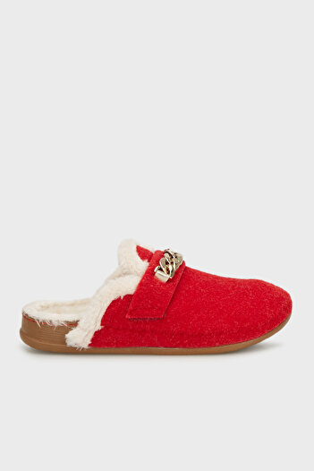 Lela Chain Detailed Plush Inside Home Slippers Slippers 6711005