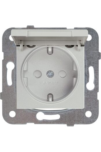 STOREMAX Sersashop Novella Met White Cover Grounded Socket Mechanism + Button Cover Quick Connection Multiplication