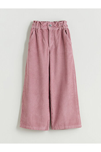 LC Waikiki Lilac Wideleg Velvet Girl's Trousers