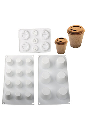 Choice SH2258-2260-2261 Coffee Cup Shaped Combination Silicone Chocolate Mousse Cake Mold Mug Design Silico