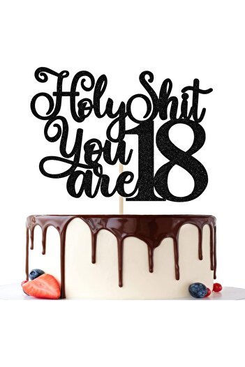 Choice black 1Pack Happy 18th Birthday Cake Topper,Cheers to 18 Years Cake Decor, Funny 18th Birthday Decor