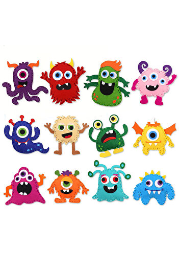 Choice Multicolored DIY Sewing Felt Set Little Monster Series Kids Educational Sewing Set Beginner Cute Fel