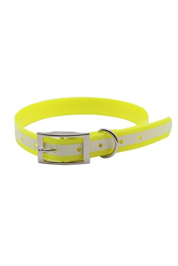 Choice L Yellow High quality Pet dog collar TPU+Nylon night glowing Reflective Safety collars deodorant wat
