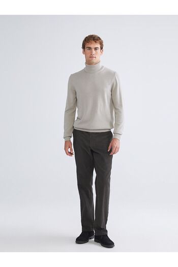 LC Waikiki Beige Turtleneck Long Sleeve Men's Knitwear Sweater