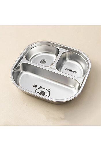 WORTHBUY 3 Grids Capybara Capybara 3/4 Grids Food Plate Dishes 304 Stainless Steel Divided Dinning P