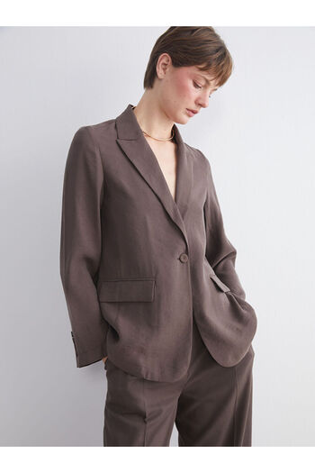 LC Waikiki Brown Modal Blend Women's Blazer Jacket