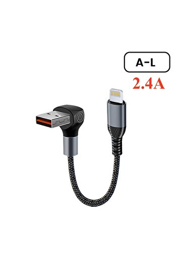 Choice 0.25m Elbow USB IOS Crouch 90 Degree Short Cable USB Type C To Type C 6A 66W Fast Charge 25CM 50CM P