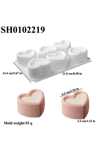 Choice SH0102219 Round Square Heart-shaped Five Pointed Star Shaped Mousse Pudding Cup mold Silicone Cake M