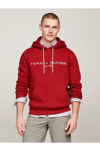 Tommy Hilfiger Plus "".Tommyhilfiger Cotton Regular Fit Hooded Men's Sweatshirt with Logo and Pocket Detail
