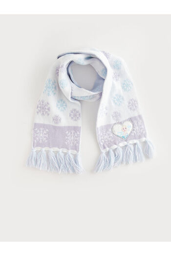 LC Waikiki White Frozen Printed Girl's Scarf and Beanie